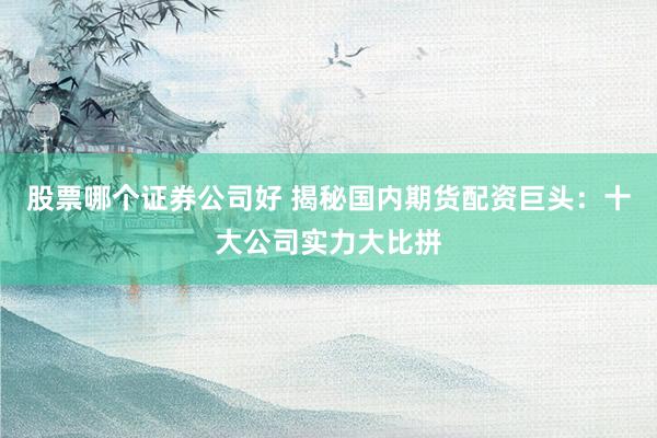 股票哪个证券公司好 揭秘国内期货配资巨头：十大公司实力大比拼